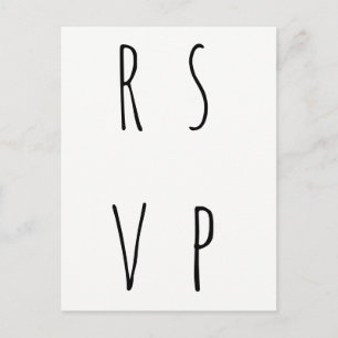 Modern simple wedding rsvp postcards