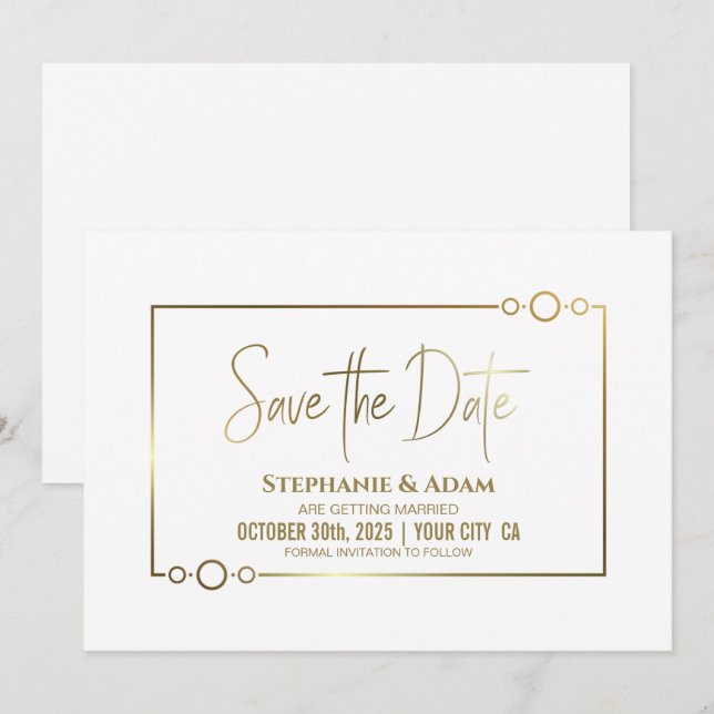 Modern Simple Wedding Save the Date (Front/Back)