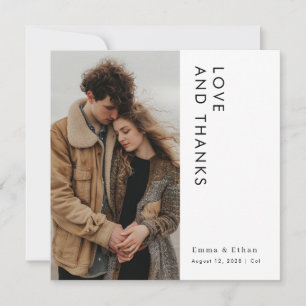 Modern Simple Wedding Thank You Photo Card