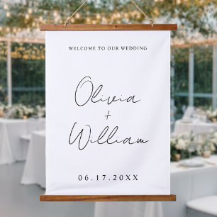 Modern Simple Wedding Welcome Hanging Tapestry