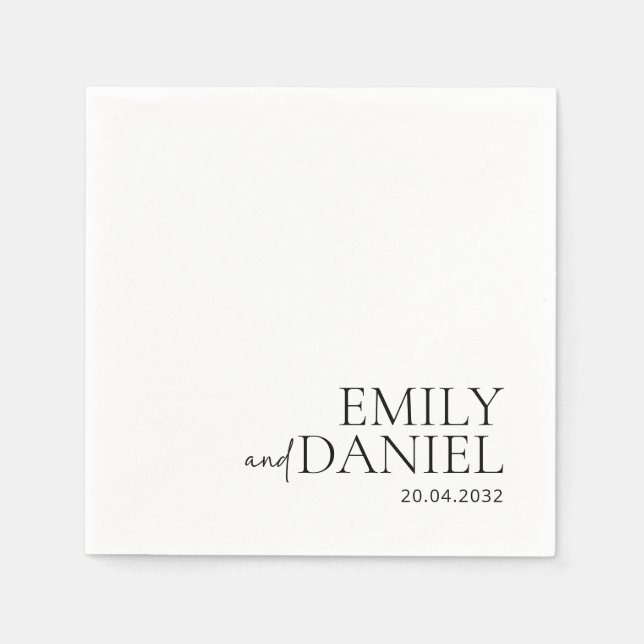 Modern, simple, white and black  napkin (Front)