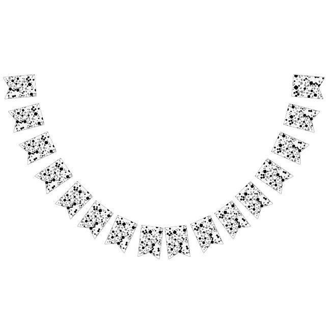 Modern Simple White Black Grey Terrazzo bunting  Bunting Flags (All)