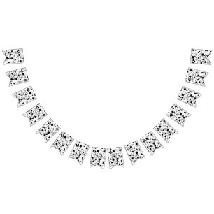 Modern Simple White Black Grey Terrazzo bunting  Flags