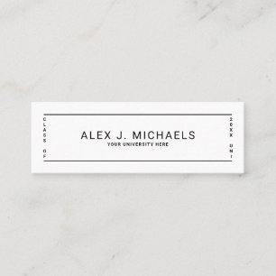 Modern simple white class of graduation name card