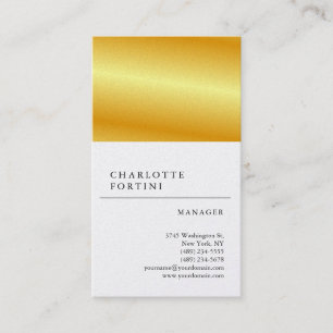 Modern Simple White Gold Colour Minimalist Pearl Business Card
