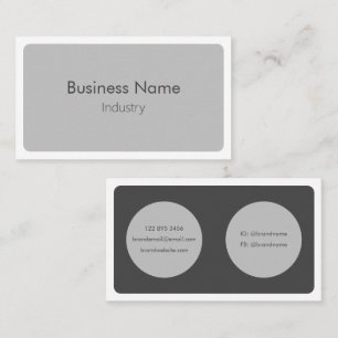 Modern Simple White Graphite Minimalist Horizontal Business Card