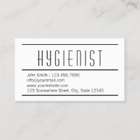Modern Simple White Hygienist Business Card