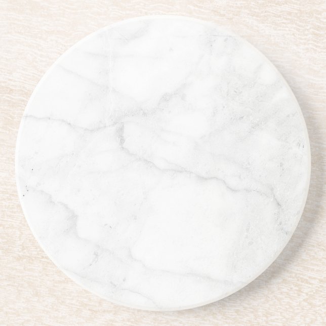 Modern Simple White Marble Rustic Paper Coaster (Front)