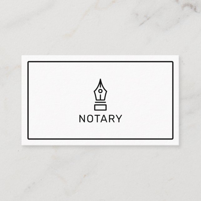 Modern simple white notary loan signing agent business card (Front)