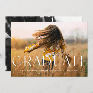 Modern Simple White Photo Graduation Announcement