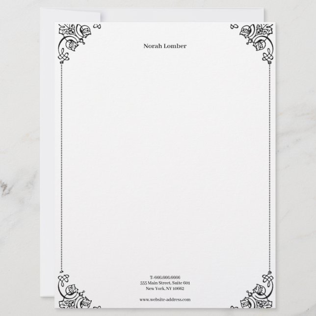Modern Simple White Professional  Letterhead (Front)