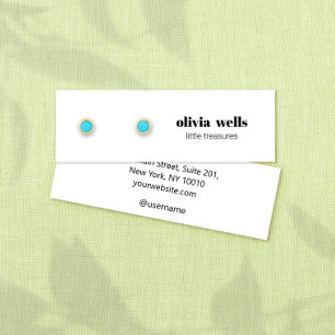 Modern Simple White Stud Earring  Display Card