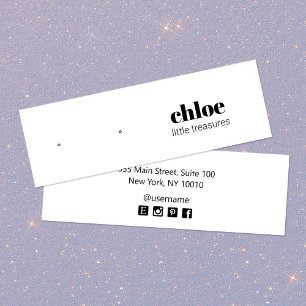 Modern Simple White Stud Earring  Display Card