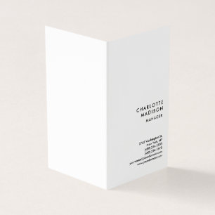 Modern Simple White Trendy Minimalist Plain Business Card
