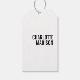 Modern Simple White Trendy Minimalist Plain  Gift Tags