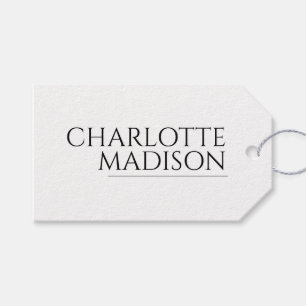 Modern Simple White Trendy Minimalist Plain  Gift Tags