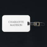Modern Simple White Trendy Minimalist Plain  Luggage Tag<br><div class="desc">This template can be customized to meet all professional occupations.</div>
