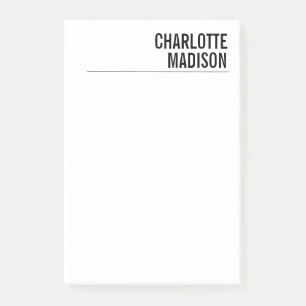 Modern Simple White Trendy Minimalist Plain  Post-it Notes