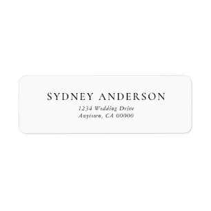 Modern Simple White Wedding Return Address