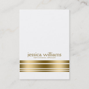 Modern Simple White With Decorative Gold Stripe Business Card