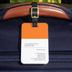 Modern Simple White Yellow Orange Colour Minimalis Luggage Tag