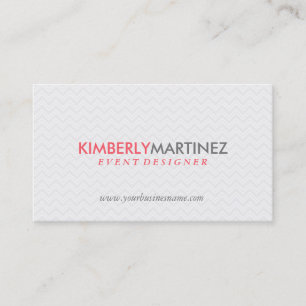 Modern Simple White Zigzag Chevron Pattern Business Card
