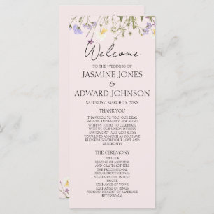 Modern Simple Wildflower Floral Wedding Flat Card