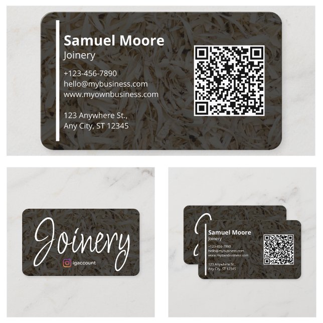 Modern Simple Woodworking Business Card (Modern Simple Woodworking Business Card
)