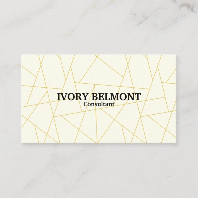 Modern Simple Yellow Geometric Pattern Business Card (Front)