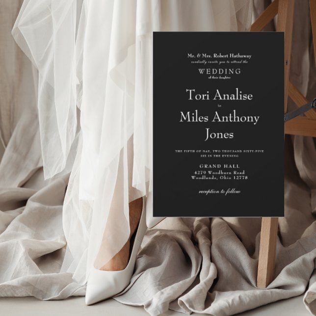 Modern Simplicity Black &  White Wedding Invitation (Creator Uploaded)