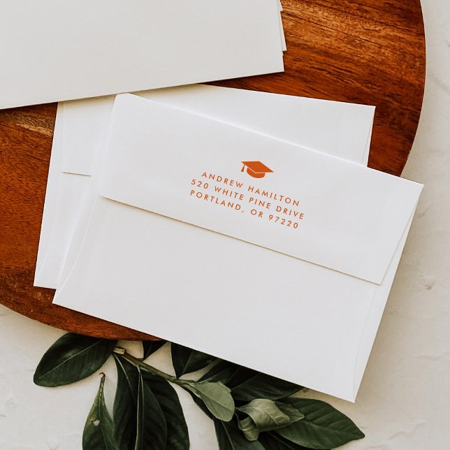 Modern Simplicity Orange Graduation Envelope (Creator Uploaded)