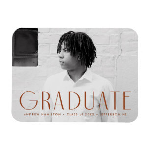 Modern Simplicity Rust Photo Graduation Magnet
