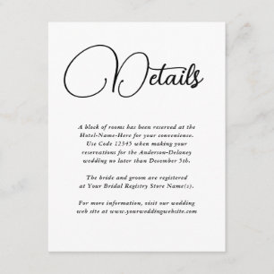 Modern Simplicity Wedding Details Enclosure Card