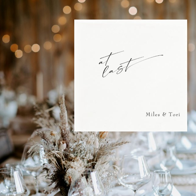 Modern Simplicity White At Last Wedding  Napkin (Creator Uploaded)