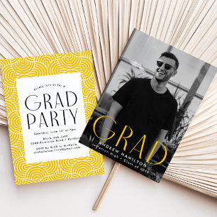 Modern Simplicity Yellow Photo Graduation Party Invitation