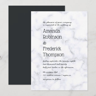 Modern Simplistic Marble Wedding Invitation