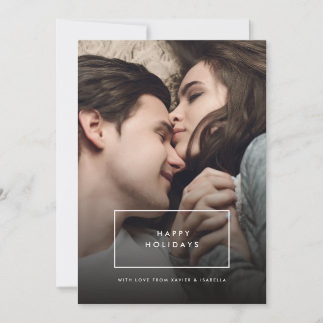 Modern Simplistic Photo Christmas Card (Front)