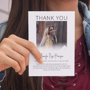 Modern Simplistic Photo Graduation  Thank You Card