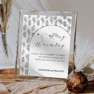 Modern Simplistic Rings Warming Wedding  Sign