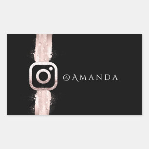 Modern Simply Makeup Pink Spark Instagra Black Sticker