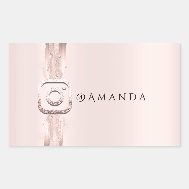 Modern Simply  Makeup Pink Spark Instagra Logo Sticker (Front)