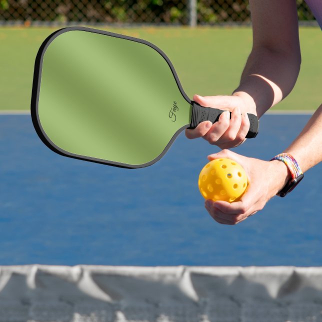 Modern Simply Solid Green gradient Wave pattern Pickleball Paddle (Insitu)