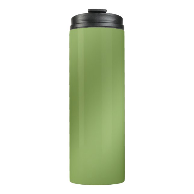 Modern Simply Solid Green gradient Wave pattern Thermal Tumbler (Front)