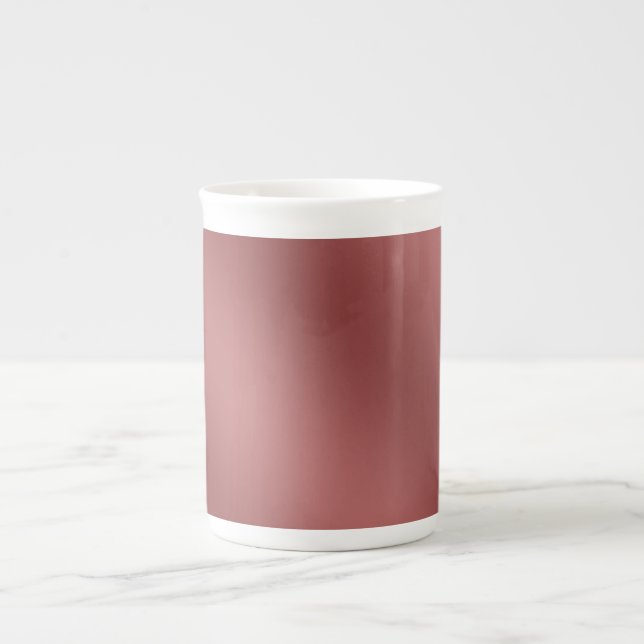 Modern Simply Solid Red gradient Wave pattern Bone China Mug (Front)