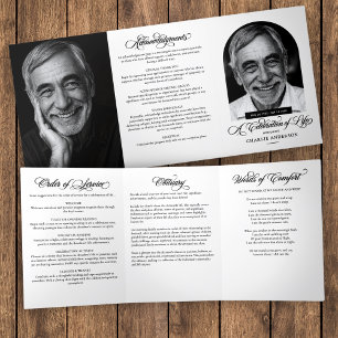 Modern Single Arch Photo Celebration Of Life Tri-F Tri-Fold Programme