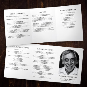 Modern Single Arch Photo Celebration Of Life Tri-Fold Programme
