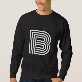 Modern Single Letter Initial Monogram | Black Swea Sweatshirt