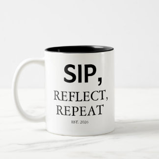 Modern Sip, Reflect, Repeat Custom Coffee Mug