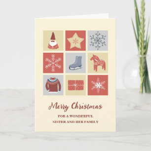 Modern Sister & Family Merry Christmas Card
