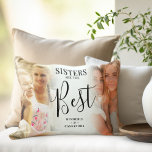 Modern 'SISTERS' are the best Photo Keepsake Lumbar Pillow<br><div class="desc">Stylish sister pillow, featuring 2 custom photos of your choice, which can easily be downloaded from a computer or your phone, the text 'Sisters are the Best' in elegant calligraphy script and name/s. Makes a wonderful personalized gift for your sister or sisters. The reverse of the pillow can be changed...</div>